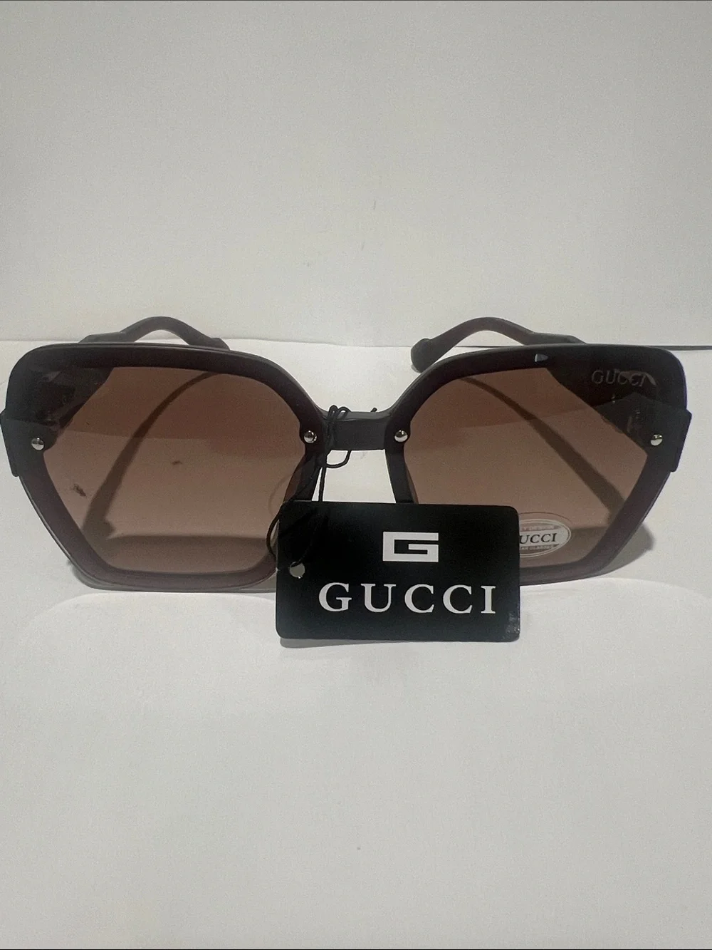 Brand new Gucci Women's Brown Geometric Oversized Sunglasses